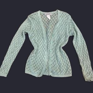 Jantzen Green Crochet Cardigan